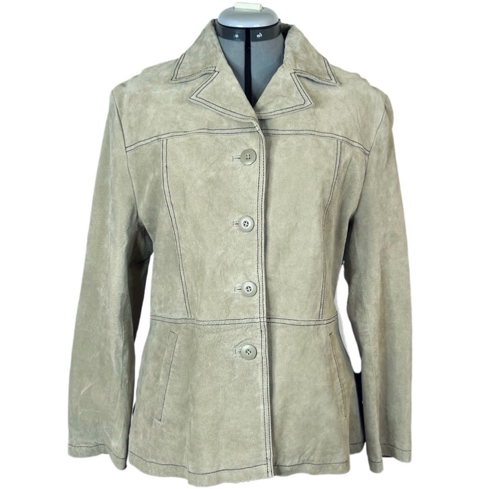 NWOT WILSONS Beige Leather Maxima Coat Jacket XL Wilson’s 8 10 12 medium large